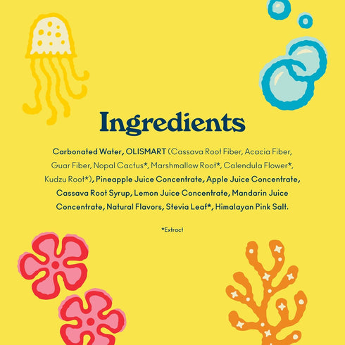 Pack Packed 12oz (12-Cans) OLIPOP Prebiotic Soda Pop, SpongeBob Pineapple Paradise, Pantry with Prebiotics, Fiber