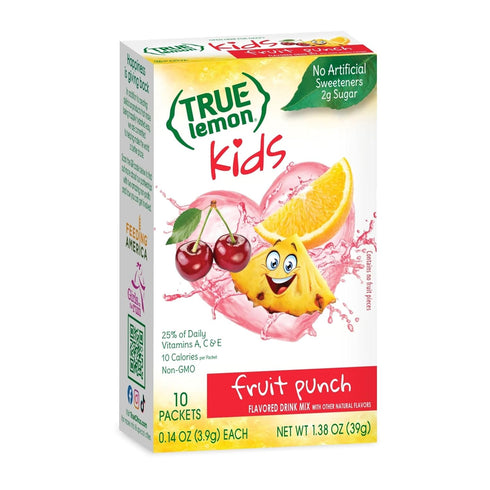 True Lemon Packets 1.38 , Fruit Punch Low Sugar No Preservatives Kids Hydration Drink Mix, Ounce