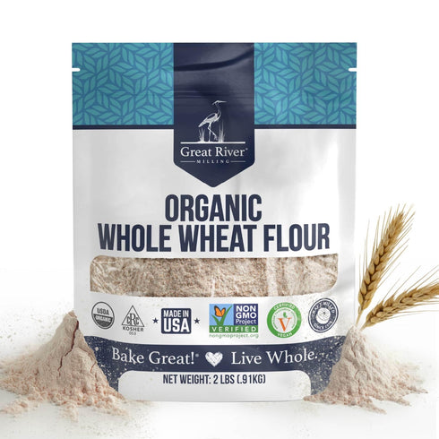 Great River Organic Milling Organic Whole Wheat Flour | Unbleached & Unbromated