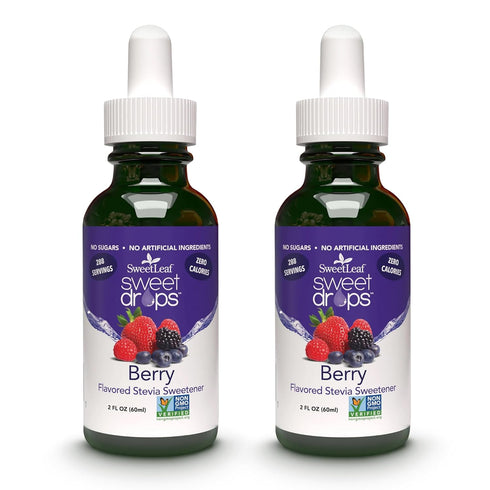SweetLeaf Stevia Sweet Drops Berry - Liquid Stevia Drops Sweetener, Zero Calorie, 2 Fl Oz (Pack of 2)