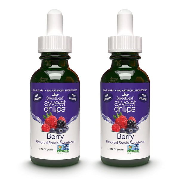 SweetLeaf Stevia Sweet Drops Berry - Liquid Stevia Drops Sweetener, Zero Calorie, 2 Fl Oz (Pack of 2)