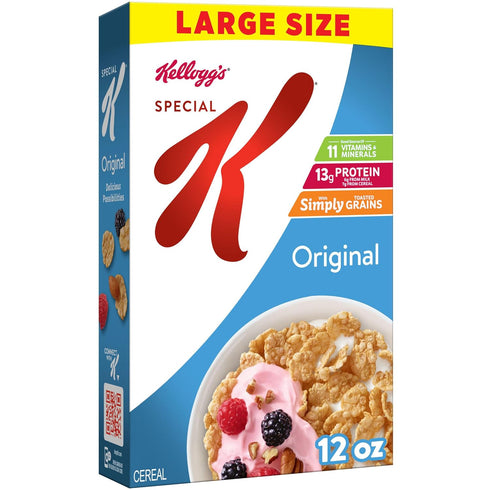 Kellogg's Special K Breakfast Cereal, Family Breakfast, Fiber Cereal, Large Size, Original,