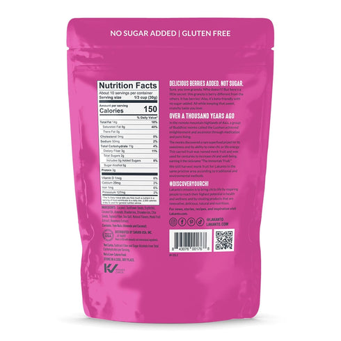 3g (11 oz) Lakanto Berry Crunch Granola - Delicious Snack, Quick Breakfast Cereal, Keto Friendly, Monk Fruit Sweetener