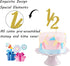 Gold Glitter Half Year Old Cake Topper - Half Year 1/2 Cake Topper for Baby Shower/Birthday Party Decorations