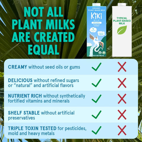 (32 oz Pack 6) Kiki Milk Plant Based Milk - Organic Original Kiki Milk - Calcium & Magnesium Source - Gluten Free, Gum