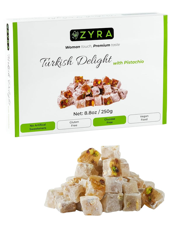 ZYRA Turkish Delight with Pistachio - 8.8oz - Woman Owned Brand -