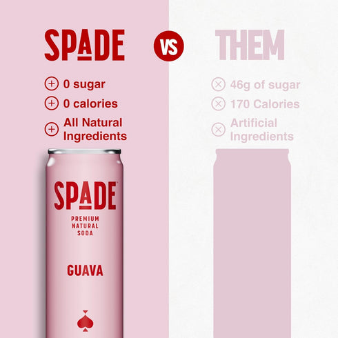 Spade Soda | Deluxe Variety + Guava, Premium All-Natural, No Sugar, No Calories, Electrolytes, Magnesium, Potassium