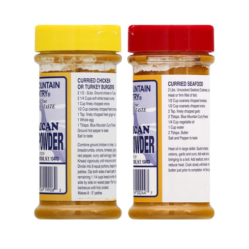 Country Pack 6 oz Blue Mountain Jamaican Curry Powder & Hot Jamaican Curry Powder Duo | Authentic West Indian Spices