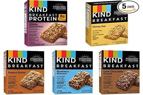 Packs (5) Kind, Breakfast Bars, Variety