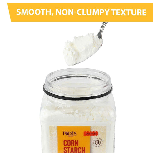 100% |17.63oz Roots Circle Pure Corn Starch Airtight Container | All Natural Thickener for Soups, Stews, Gravy, Baking