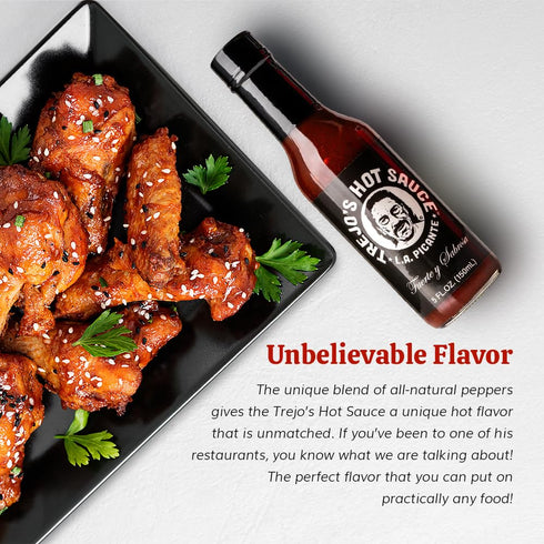 (5 oz. 1-Pack Trejo's Tacos All-Natural Hot Sauce, Bottles) Medium Heat Made From a Blend of Peppers, Zero Calories