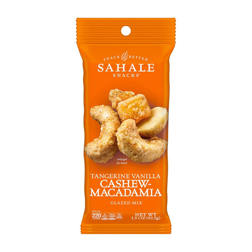 Sahale Snacks Tangerine Vanilla Cashew-Macadamia Glazed Mix,1.5 oz Grab & Go Bags(18