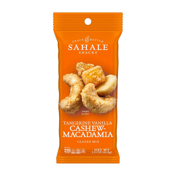 Sahale Snacks Tangerine Vanilla Cashew-Macadamia Glazed Mix,1.5 oz Grab & Go Bags(18