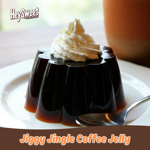 HeySweet 8 Counts 40oz+) Coffee Jelly Vegan, Gluten-Free, Halal, Dye-Free | Jel Dessert made with Natural Brown Sugar