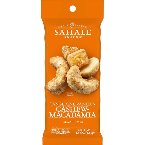 Sahale Snacks Tangerine Vanilla Cashew Macadamia Glazed Mix, 1.5 Ounces (Pack of