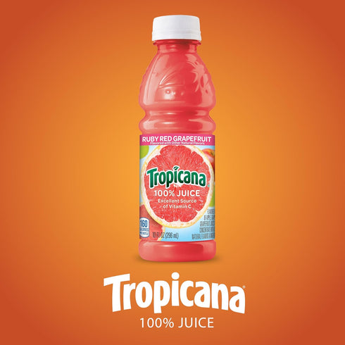 10 (Pack 24) Tropicana Ruby Red Grapefruit Juice, Ounce