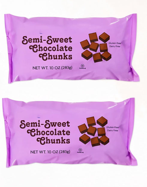 Generic Semi-Sweet Chocolate Chunks Gluten free Dairy Free 10oz Pack of 2 (Semi
