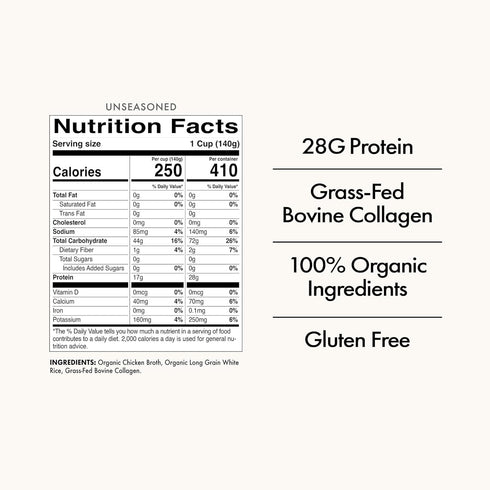 28g 90 (2 Pack) Batch Organic Protein Rice with Collagen Protein per Bag, Ready in Seconds, Microwavable Long-Grain