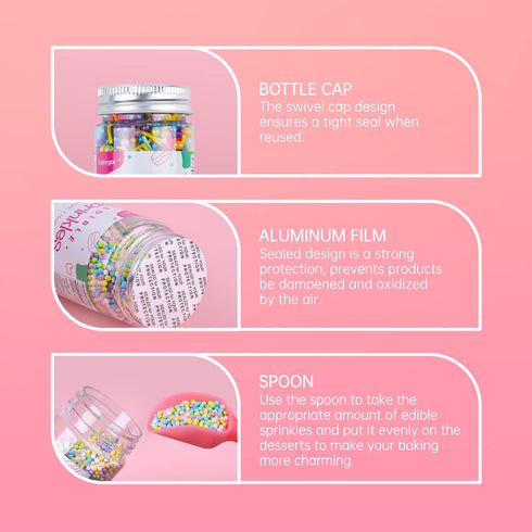 Sprinkles for Cookie Decorating, Sujoygar, Food Grade, 50g/bottle, Edible Sprinkles, Cake Decoration, Cupcake Toppers, Sprinkles for Cake Decorating, Cupcake, Baking