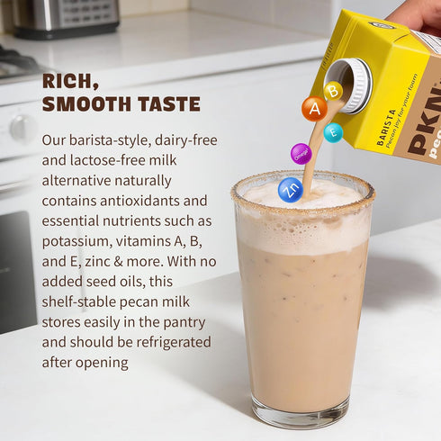 32 Oz (Pack 6) PKN Barista-Style Pecan Milk, Fl of Dairy-Free, Vegan, Non-GMO, No Seed Oils, Plant-Based Milk