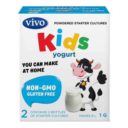 (5 Pack/Makes 30 VIVO Kids Yogurt Starter Boxes) Value up to quarts of Yogurt