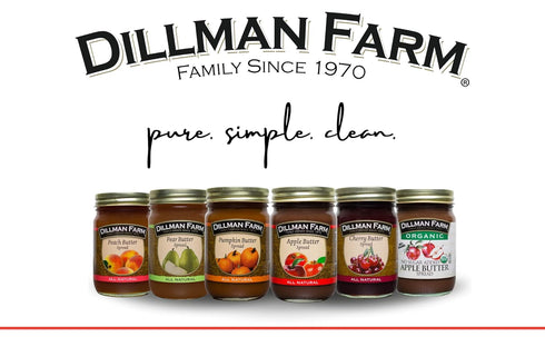 Pack (6 pack)| Dillman Farm Fruit Butter Variety Apple Butter, Pumpkin Butter, No Sugar Added Organic Apple Butter