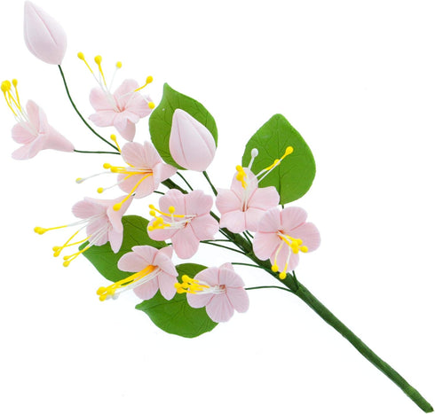 1 Count Global Sugar Art Cherry Blossom Sugar Flower Spray Gumpaste Flowers for Cakes Handmade Cake Decorations Sakura