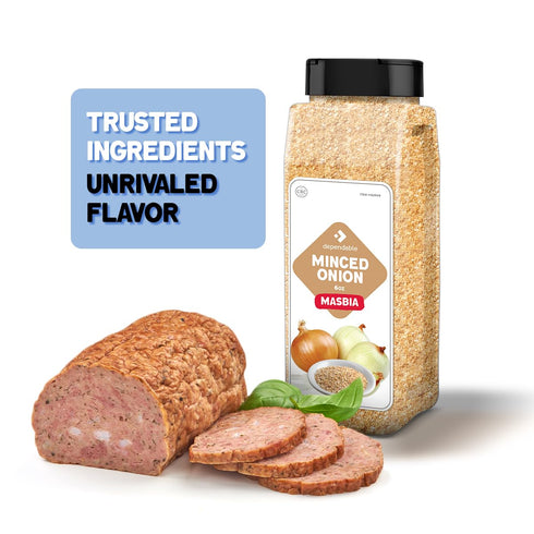 6 Oz. 100% Dependable Foods Minced Onion Jar - Natural, Kosher, Dehydrated Onion Flakes Convenient Versatile Seasoning