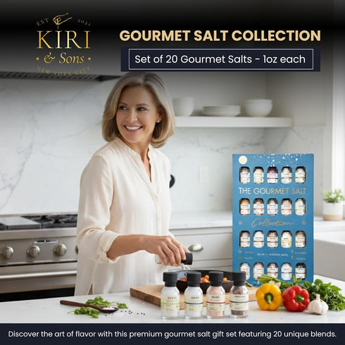 20 Pack Set, Gourmet Salt Sampler Collection - Premium Seasoning Gift Includes Truffle, Smoked, Garlic, Merlot