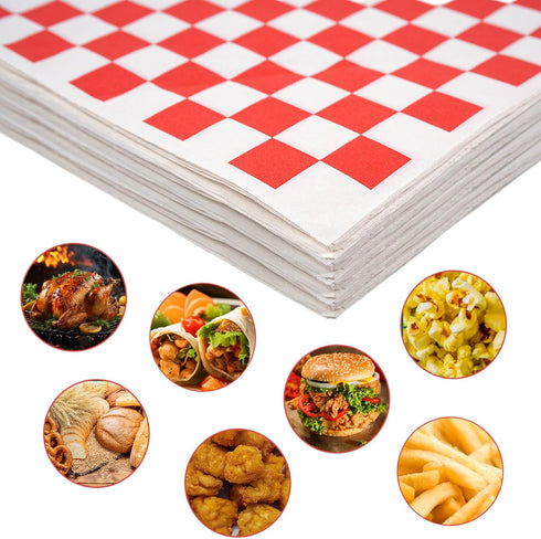 1000 12''x12'' Sheets Checkered Wax Deli Paper Sheets, Checkered Dry Waxed Deli Paper Sheet for Sandwich/Burger