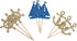 24 Pcs Nautical Theme Glitter Cupcake Picks, Cupcake Toppers for Decoration Party Favors