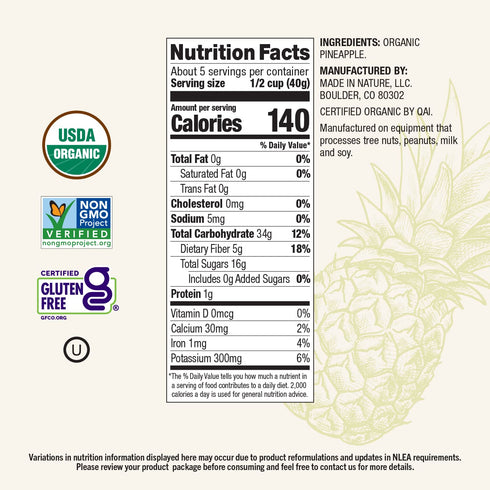 Made In Nature Organic Dried Pineapples, 7.5 Ounce (Pack of 1) – Vegan, Non-GMO, Gluten Free