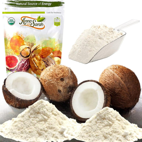 (2 LBS) Anna and Sarah Organic Coconut Flour, Kosher, Gluten Free, Halal, Non GMO, Vegan, Keto Friendly, in Resealable