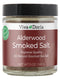 Alderwood Smoked Sea Salt, Fine Grain, 5 Oz Glass Jar by Viva Doria