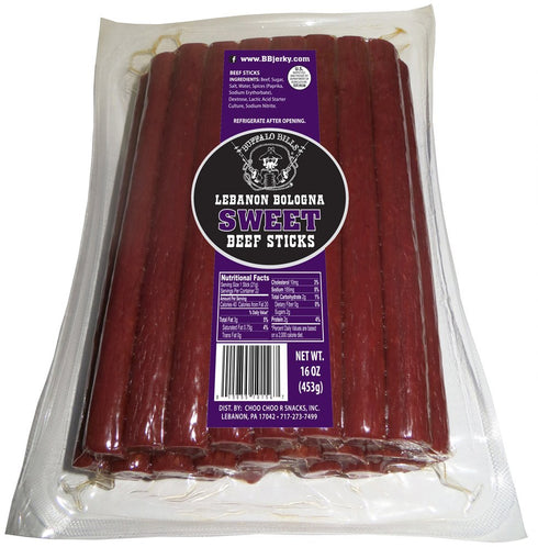 Buffalo Bills 1-lb Pack Sweet Lebanon Bologna Sticks (Pennsylvania Dutch sweet beef