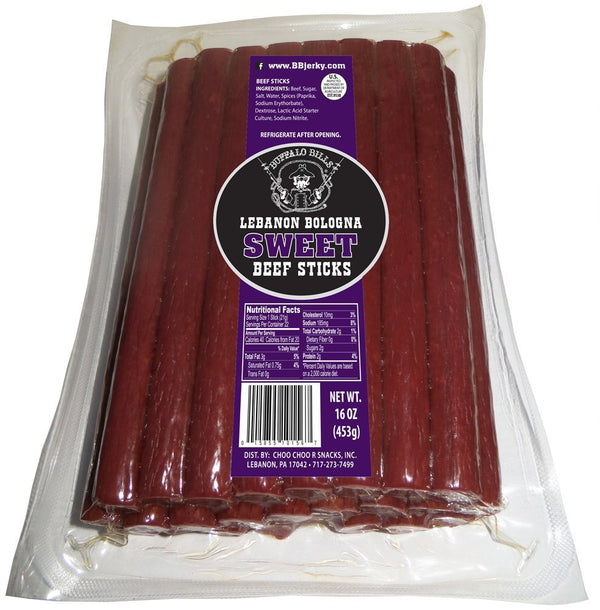Buffalo Bills 1-lb Pack Sweet Lebanon Bologna Sticks (Pennsylvania Dutch sweet beef