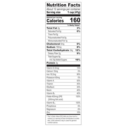 18 OZ Honey Bunches of Oats Honey Roasted Breakfast Cereal, Honey Oats Cereal with Granola Clusters, Box