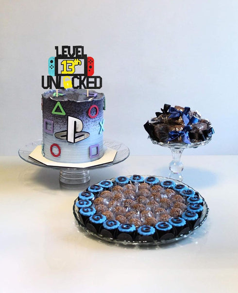 Level 13th Cake Topper for Video Game Theme Birthday Anniversary Celebration