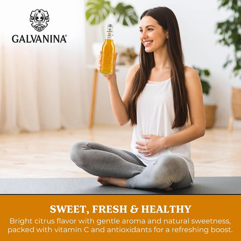12 oz (6 Galvanina Clementine Premium Organic Italian Sparkling Soda, fl Glass Bottles) | Made with Organic