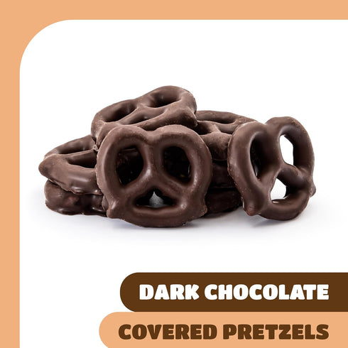 5 Pack Chocolate Covered Pretzels - Pound - Dark Chocolate Pretzels for Office Bowls, Snacking, and Gifting - Sweet