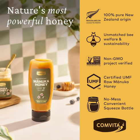 5+ 83+) Immune 12.5 oz (355g) Comvita Manuka Honey UMF (MGO - Raw Manuka Honey New Zealand, Pure Unpasteurized Honey