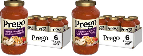 Prego Cremini Pomodoro With Roasted Garlic Pasta Sauce, 23.5 OZ Jar (Pack