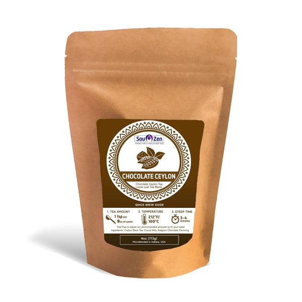 Sou Zen Ceylon Chocolate Black Tea 4oz (113g) Loose Leaf Tea |