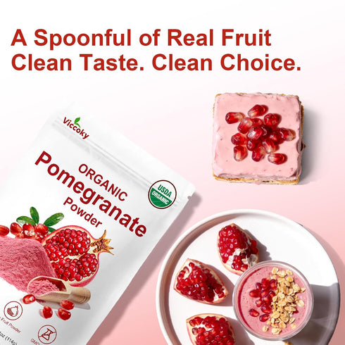 4oz (114g) Organic Pomegranate Powder, Pure Pomegranate Juice Powder, Non GMO, Gluten Free, Vegan Superfood