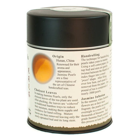 3 The Tao of Tea, Handrolled Jasmine Pearls Green Tea, Loose Leaf, Ounce Tin