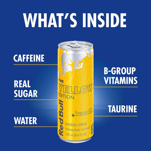 Pack, 8.4 Oz, 24 Red Bull Energy Drink Variety Red Edition, Amber Edition and Yellow Edition Energy Drinks, Fl Cans