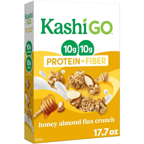 KD Chocolates Kashii G0 Protein Cereal, 10g Protein, 10g Fiber, Honey Almond Flax Crunch,