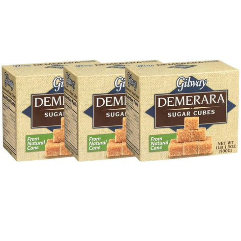Gilway Demerara Sugar Cubes | From Natural Cane Sugar | 17.6 oz (500g)