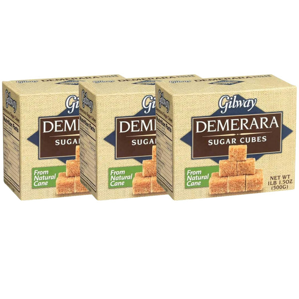 Gilway Demerara Sugar Cubes | From Natural Cane Sugar | 17.6 oz (500g)