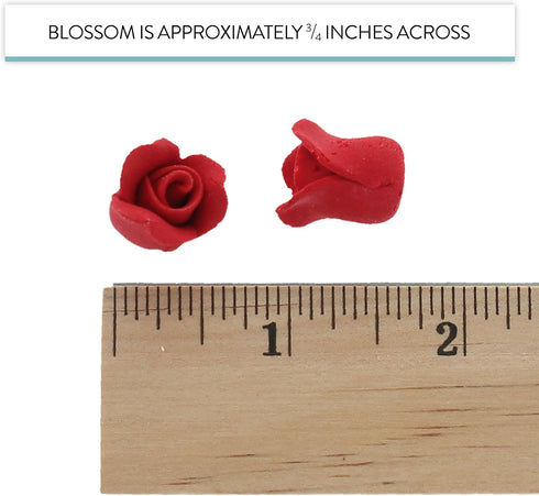36 Count Global Sugar Art Rosebud Deep Red Unwired Sugar Cake Flowers,Tiny, by Chef Alan Tetreault